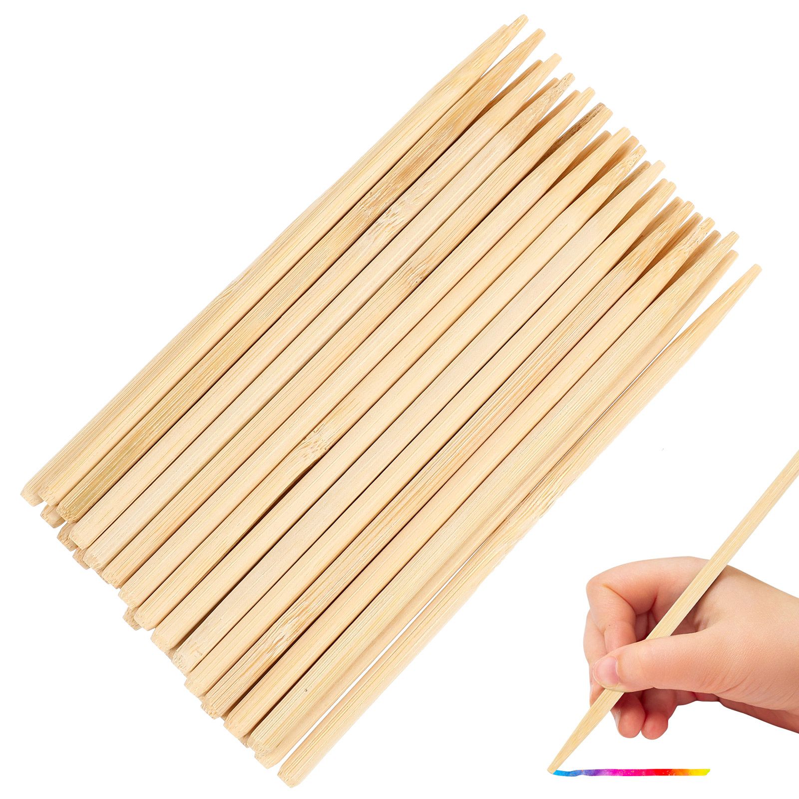 Art Craft Stick - 30 قطعة من أعواد الشمع الخشبية