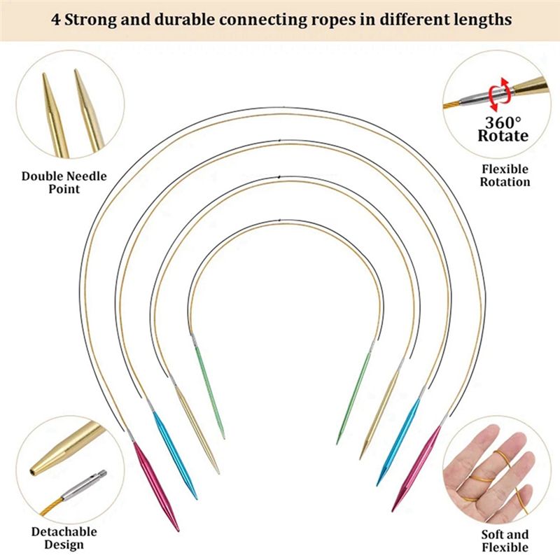 Knitting Needle Circular - مجموعة إبر حياكة دائرية قابلة للتبديل