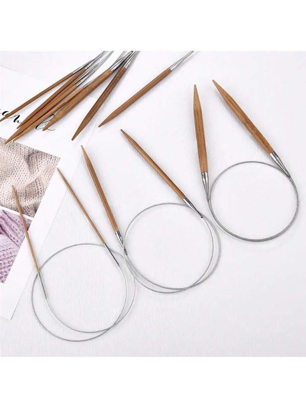 Knitting Needle Circular - إبر حياكة دائرية طبيعية من الخيزران