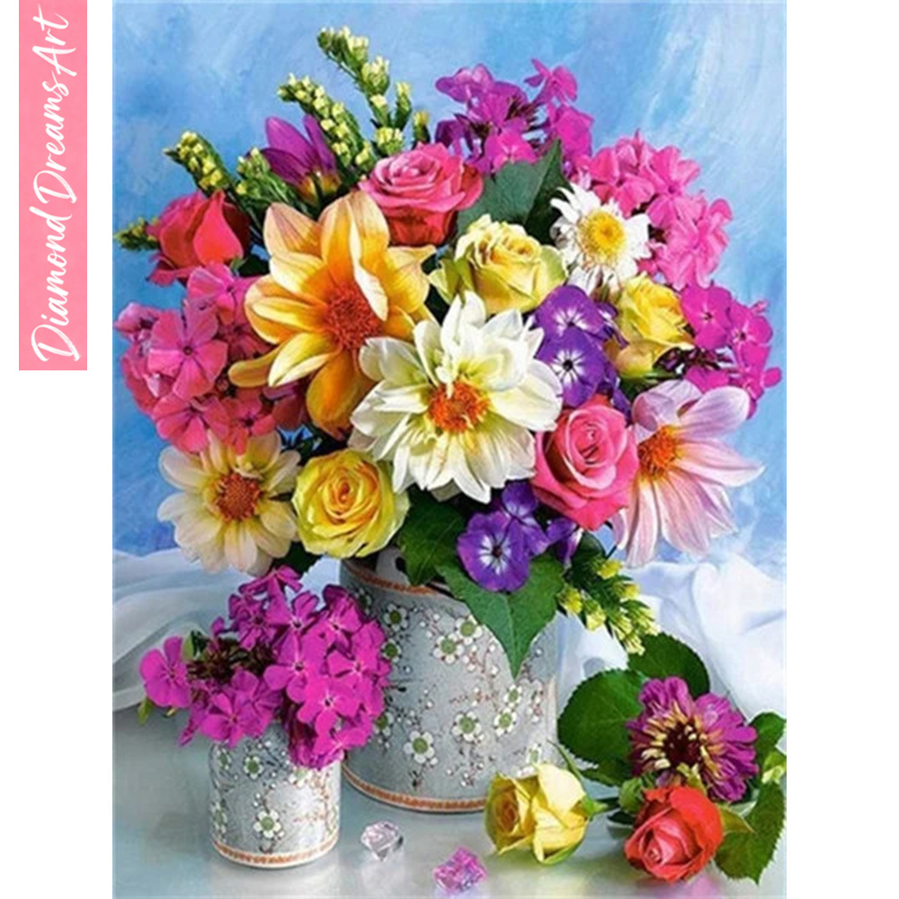 Art Craft Rose - لوحة فسيفساء ماسية كاملة بتصميم زهرة،