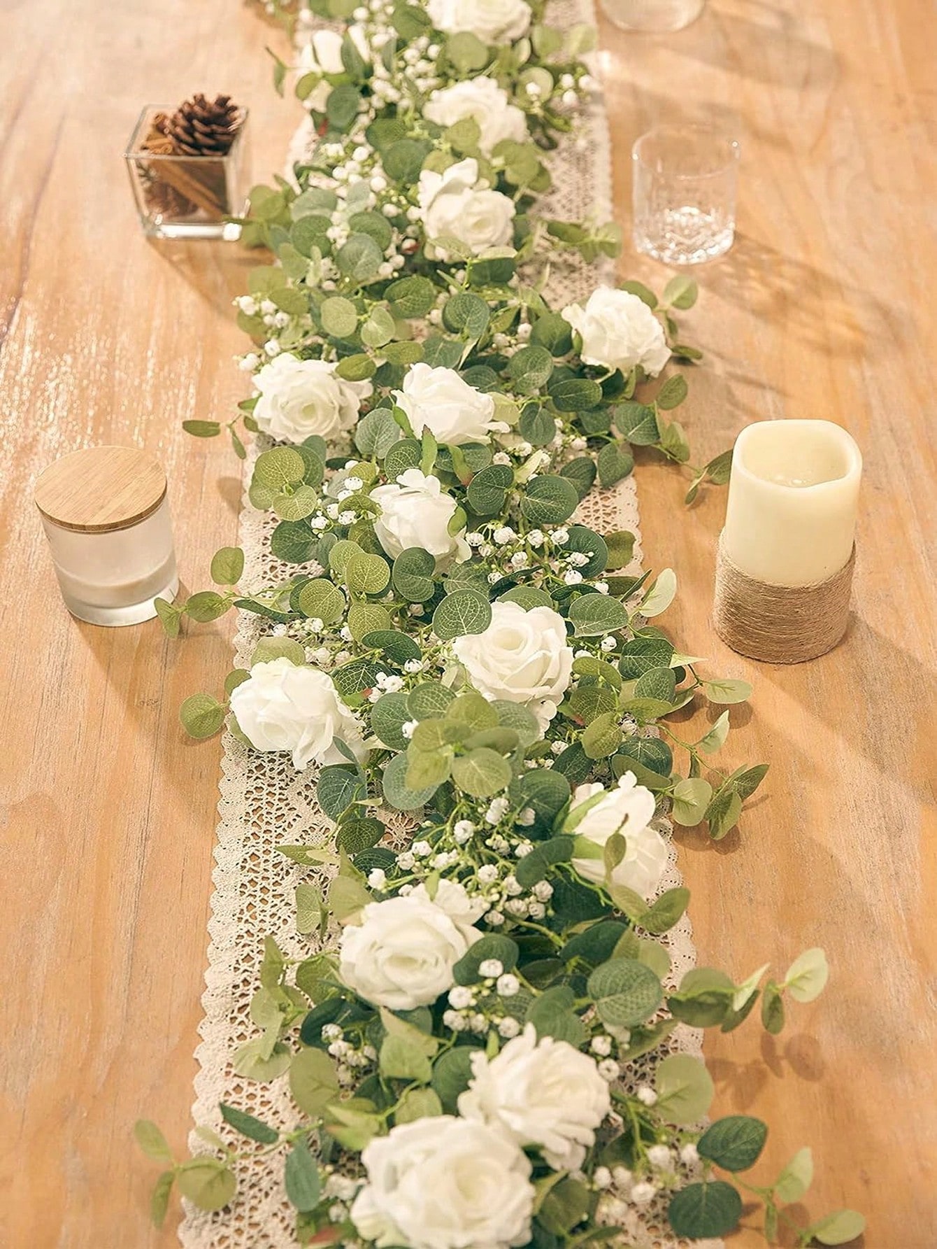 Art Craft Rose - 1 قطعة 5.9FT الاصطناعي الأوكالبتوس الكرمة