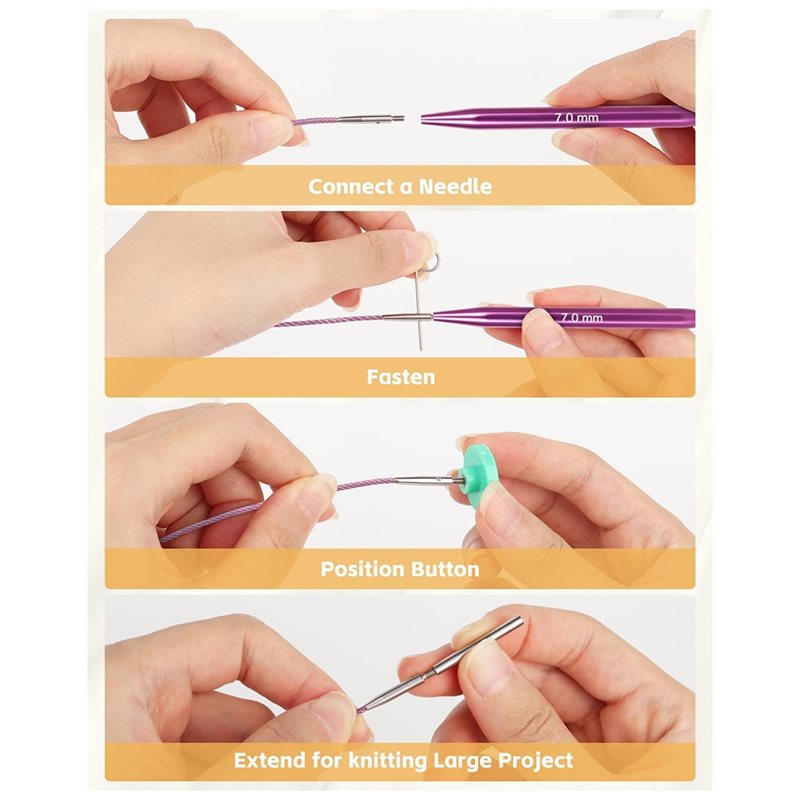 AT02-حافظة جلدية متضمنة مجموعة - مراجعة Knitting Needle Circular وسعره