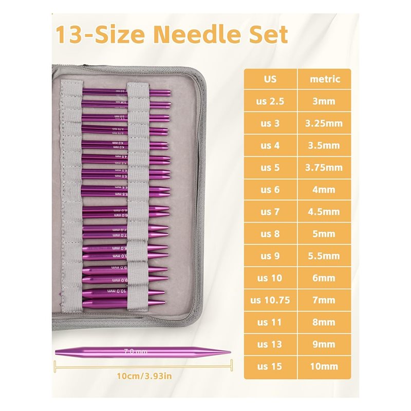 AT02-حافظة جلدية متضمنة مجموعة - مراجعة Knitting Needle Circular وسعره