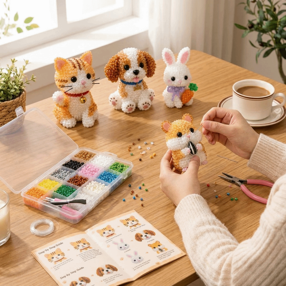 طقم تطريز الخرز اليدوي للحيوان - مراجعة Art Craft Education وسعره