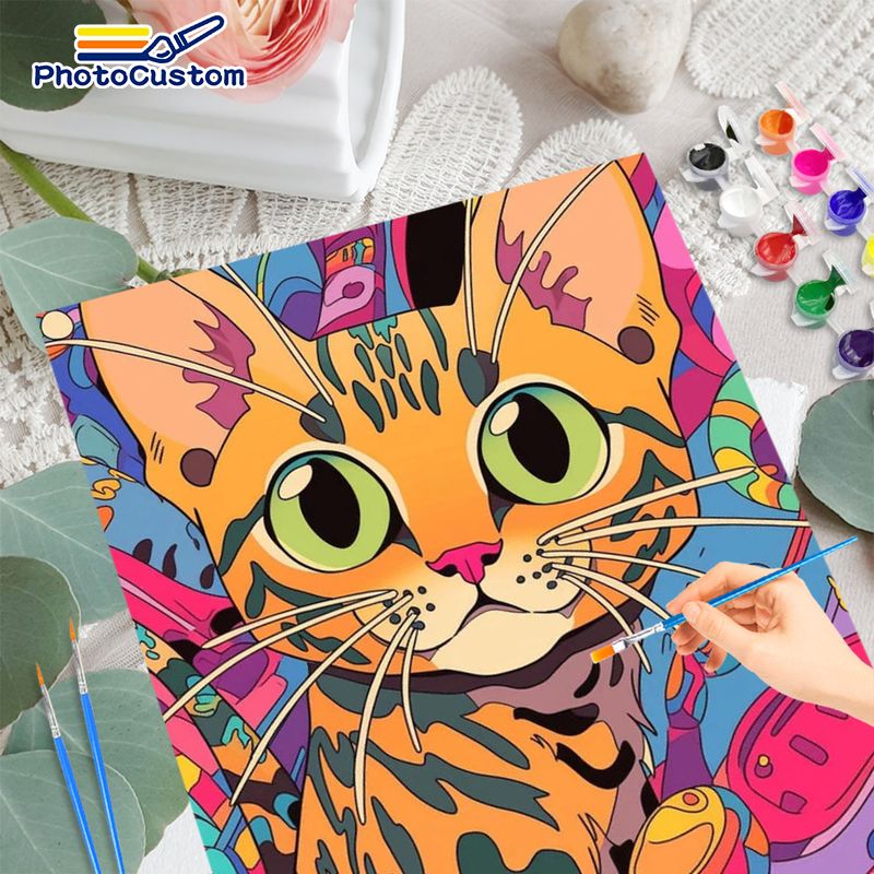لوحة قطة زنجبيل من فوتو كاستوم - مراجعة Art Craft Ideas Easy وسعره