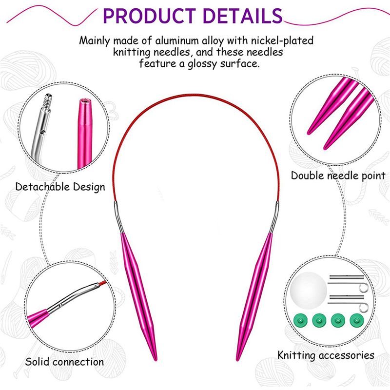 مجموعة إبر حياكة دائرية قابلة  - مراجعة Knitting Needle Circular وسعره