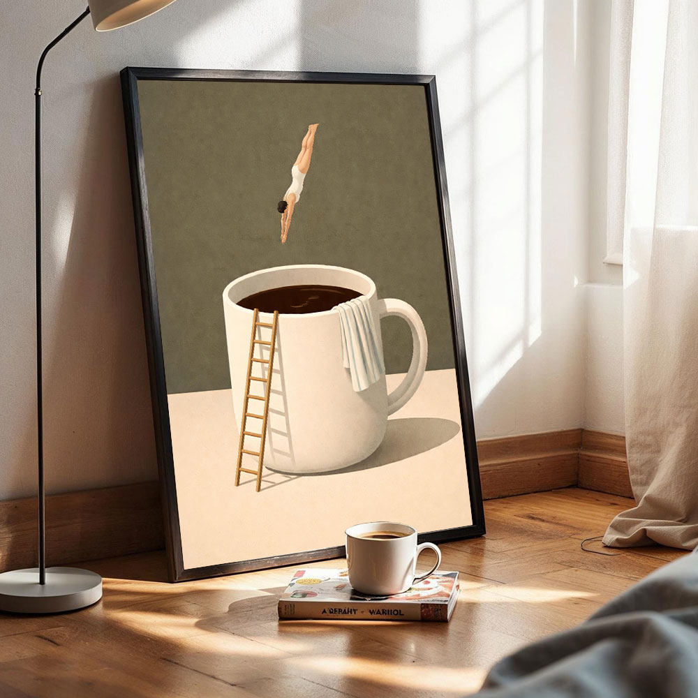 لوحة فنية بدون إطار لعشاق القه - مراجعة Art Craft Kitchen وسعره