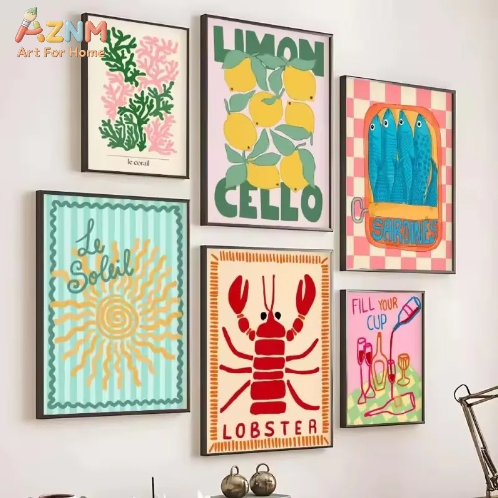 لوحة فنية ملونة من AZNM بتصميم - مراجعة Art Craft Kitchen وسعره
