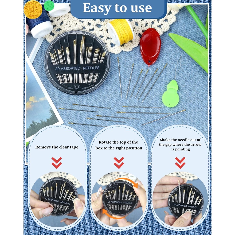 مجموعة من 30 إبرة خياطة يدوية  - مراجعة Art Craft Kits وسعره