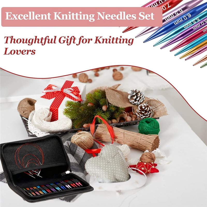 مجموعة إبر حياكة قصيرة قابلة ل - مراجعة Knitting Needle Circular وسعره